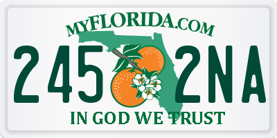 FL license plate 2452NA
