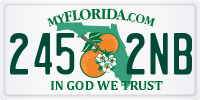 FL license plate 2452NB