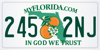 FL license plate 2452NJ