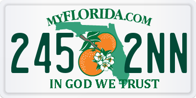 FL license plate 2452NN
