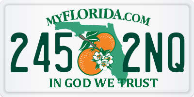 FL license plate 2452NQ