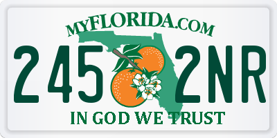 FL license plate 2452NR