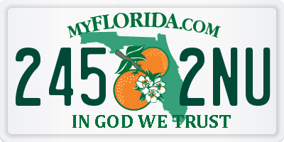 FL license plate 2452NU