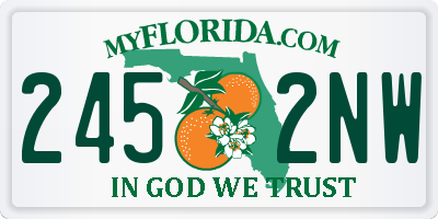 FL license plate 2452NW