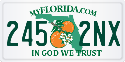 FL license plate 2452NX