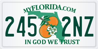 FL license plate 2452NZ