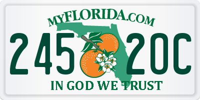 FL license plate 2452OC