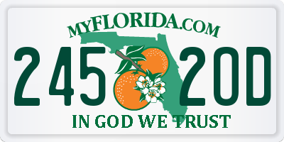FL license plate 2452OD