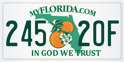 FL license plate 2452OF