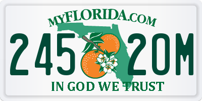 FL license plate 2452OM