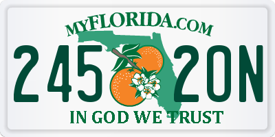 FL license plate 2452ON
