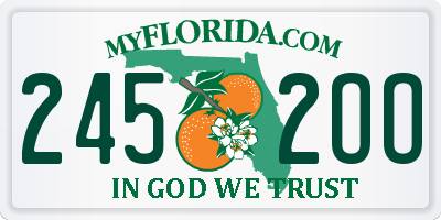 FL license plate 2452OO
