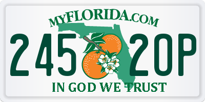 FL license plate 2452OP