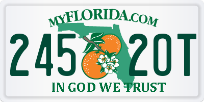 FL license plate 2452OT