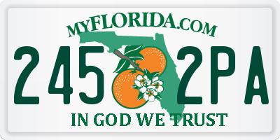 FL license plate 2452PA