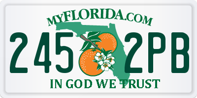 FL license plate 2452PB