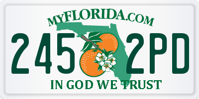 FL license plate 2452PD