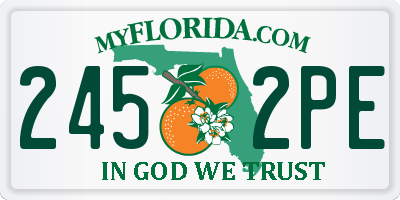 FL license plate 2452PE