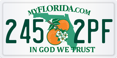 FL license plate 2452PF