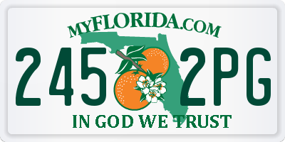 FL license plate 2452PG