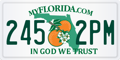 FL license plate 2452PM