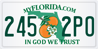 FL license plate 2452PO