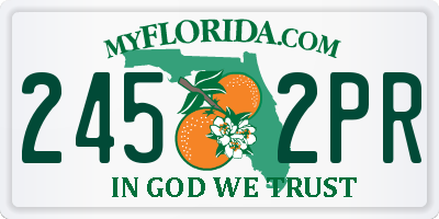 FL license plate 2452PR