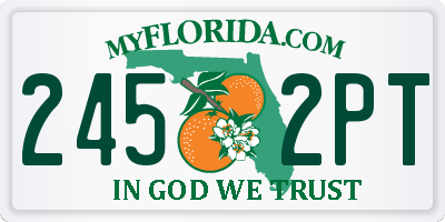 FL license plate 2452PT