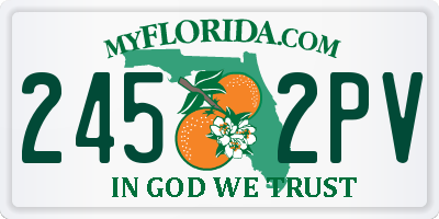 FL license plate 2452PV