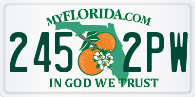 FL license plate 2452PW