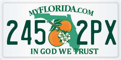 FL license plate 2452PX