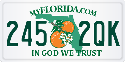 FL license plate 2452QK