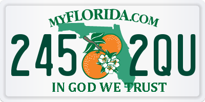 FL license plate 2452QU