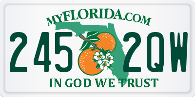 FL license plate 2452QW