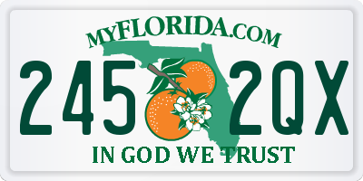 FL license plate 2452QX