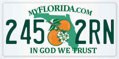 FL license plate 2452RN