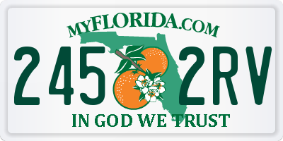 FL license plate 2452RV