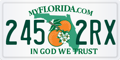 FL license plate 2452RX
