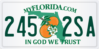 FL license plate 2452SA