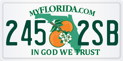 FL license plate 2452SB