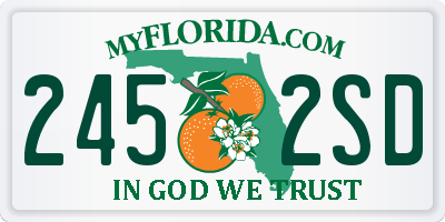 FL license plate 2452SD