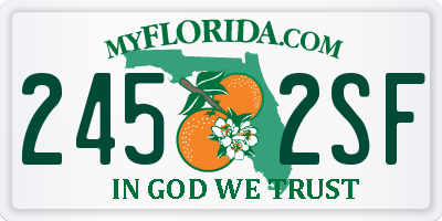 FL license plate 2452SF