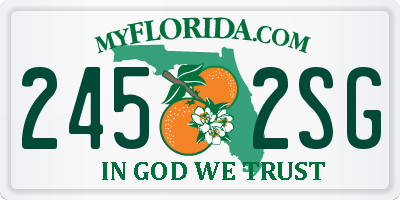 FL license plate 2452SG