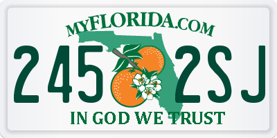 FL license plate 2452SJ