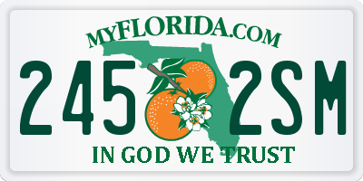 FL license plate 2452SM