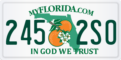 FL license plate 2452SO