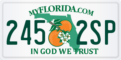 FL license plate 2452SP