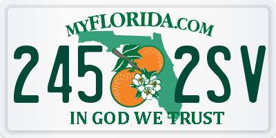 FL license plate 2452SV