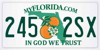 FL license plate 2452SX