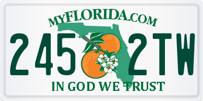 FL license plate 2452TW